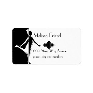 Flapper Silhouette Adressaufkleber