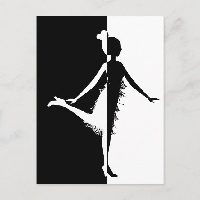 Flapper Silhouette Postkarte (Vorderseite)