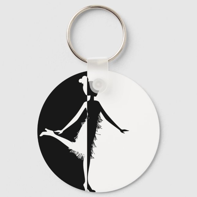 Flapper Silhouette Schlüsselanhänger (Vorderseite)