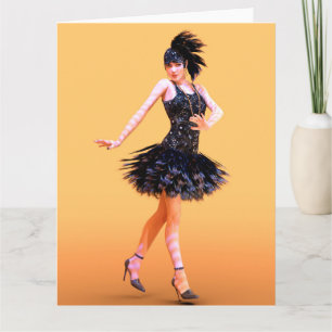 Flapper-Tanz Vintage Karte