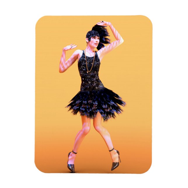 Flapper-Tanz Vintage Magnet (Vertikal)