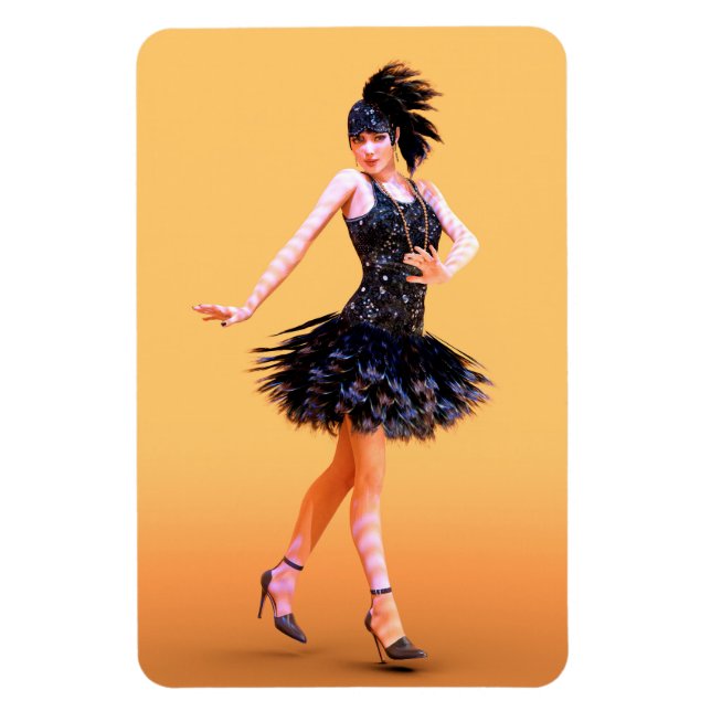 Flapper-Tanz Vintage Magnet (Vertikal)