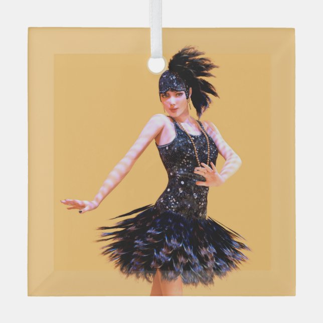 Flapper-Tanz Vintage Ornament Aus Glas (Vorderseite)