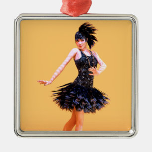 Flapper-Tanz Vintage Ornament Aus Metall
