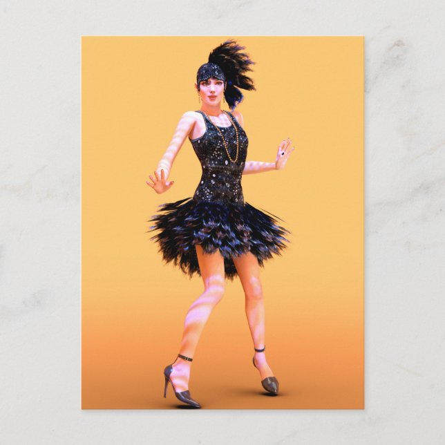 Flapper-Tanz Vintage Postkarte (Vorderseite)