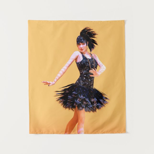 Flapper-Tanz Vintage Wandteppich (Vorderseite)