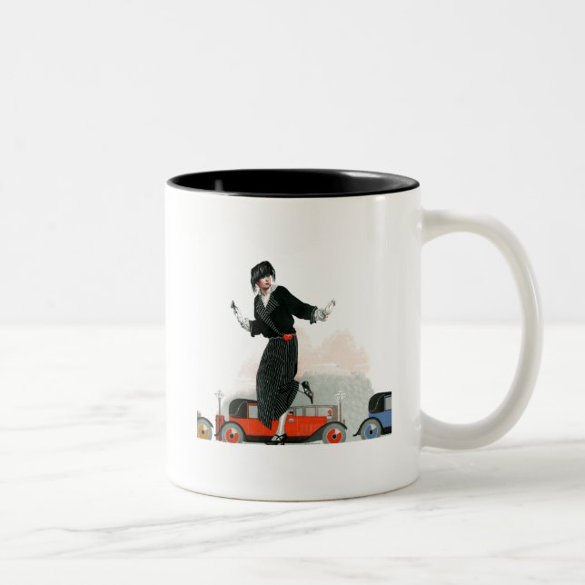 Flapper und Roadster Zweifarbige Tasse (Rechts)
