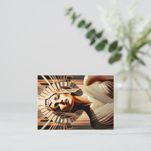 Flapper woman, art deco, vol 4 - Playing card Mitteilungskarte