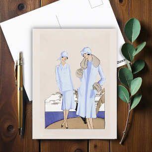 Flapper Women Feiertagspostkarte