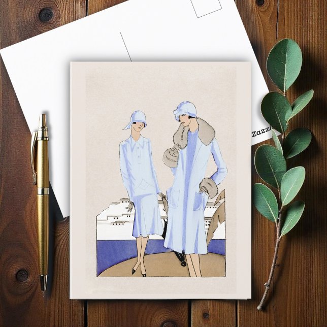 Flapper Women Feiertagspostkarte (Von Creator hochgeladen)