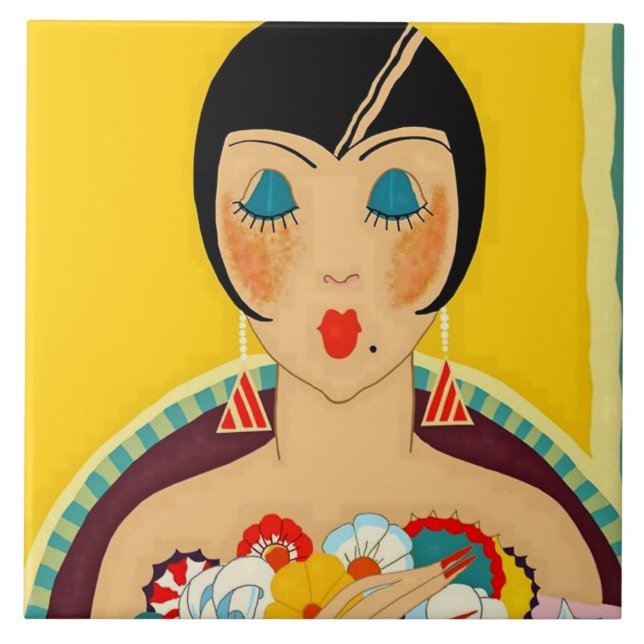 "Flappers and Blume" Art Deco von Jose Carlos Fliese (Vorderseite)