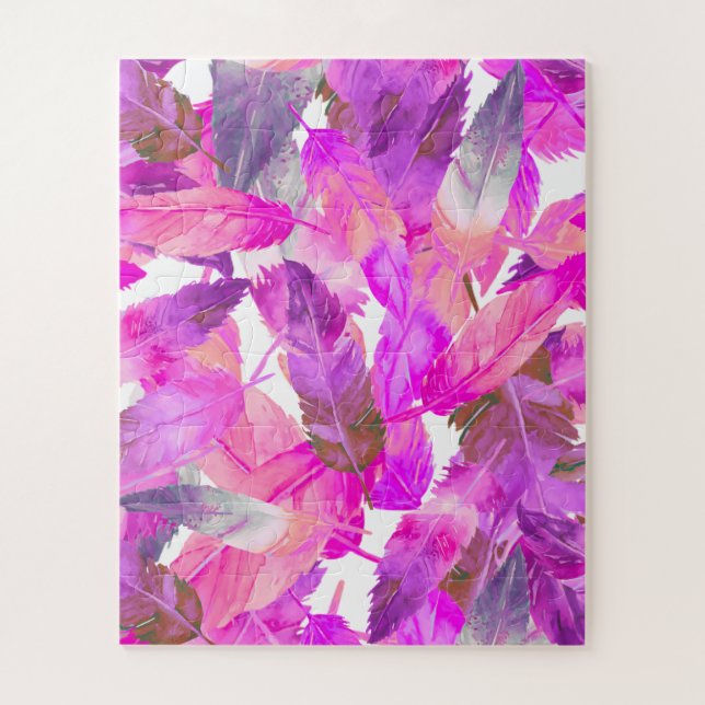 Flapping Flamingos Pink Feathers puzzle (Vertikal)