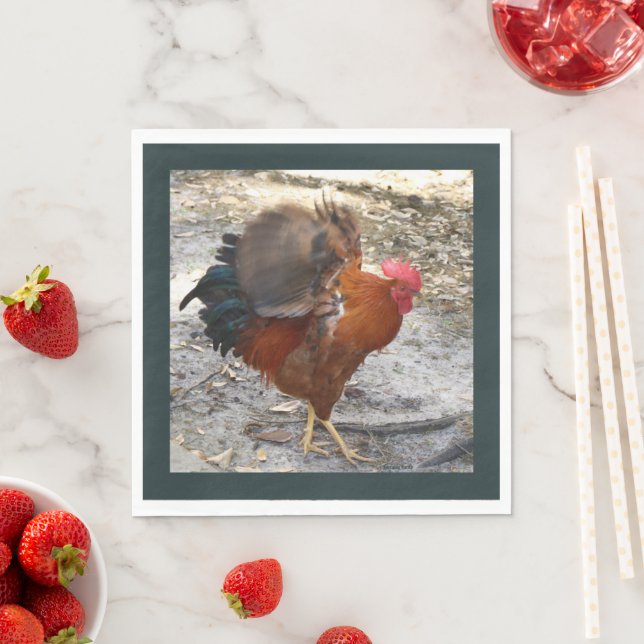 Flapping Rooster Napkins Serviette (Beispiel)