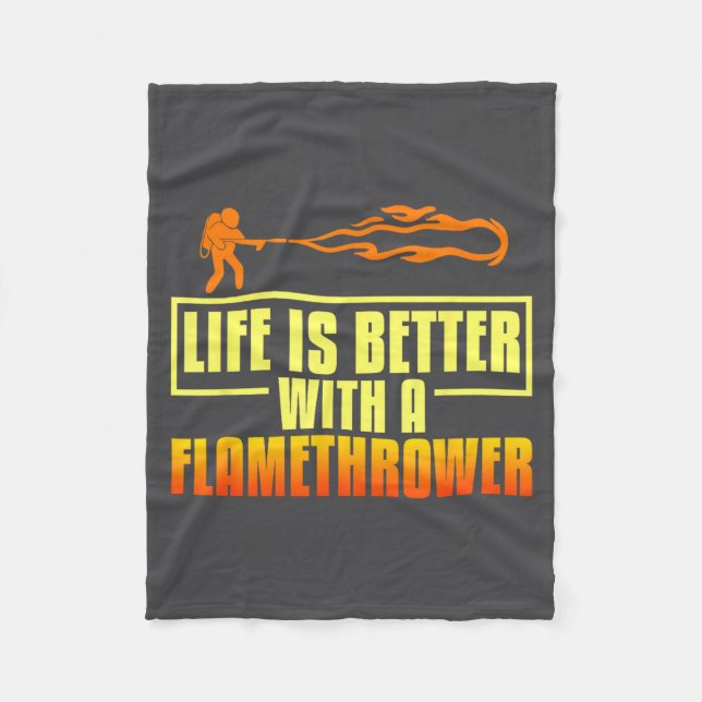 Flarower Gun Fire Thrower Flame Wean Quotes  Fleecedecke (Vorderseite)