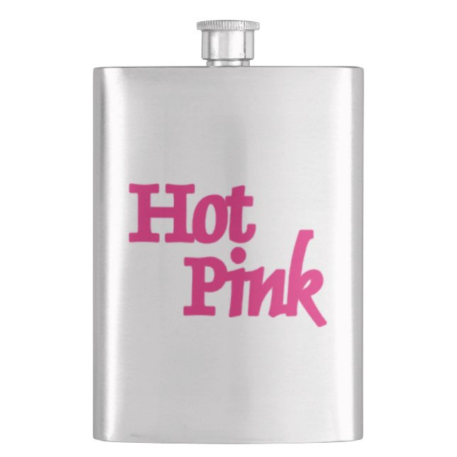 Flasche aus warmrosa Edelstahl Flachmann (Vorderseite)