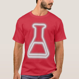 Flasche aus weißem Retro-Neon-Chemielabor T-Shirt