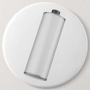 Flasche aus weißem, rundem Blech, in schwarz, für Button