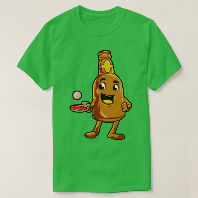 Flasche Bier als Bierpong mit Tischtennisball T-Shirt (Design vorne)
