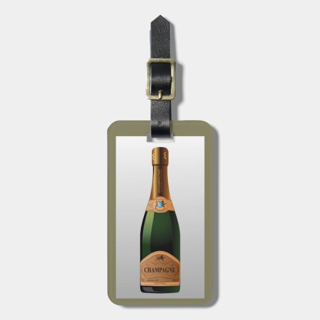 FLASCHE CHAMPAGNE GEPÄCKANHÄNGER (Vorderseite vertikal)