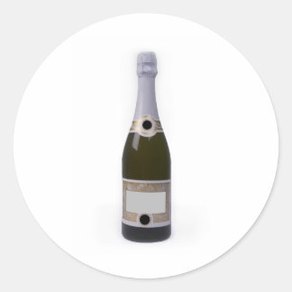 Flasche Champagner mit leerem Etikett Runder Aufkleber