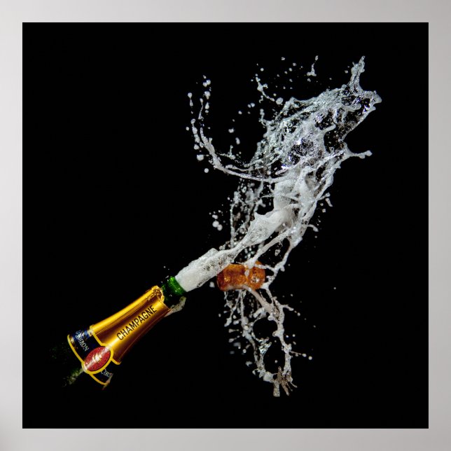 Flasche Champagner	 Poster/Druck Poster (Vorne)