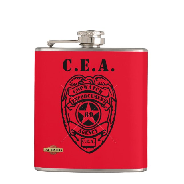 Flasche "COPWATCH ENFORCEMENT AGENCY" Flachmann (Vorderseite)