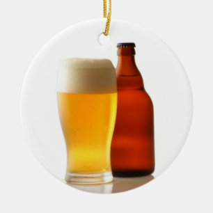 Flasche der Bier-Weihnachtsverzierung Keramik Ornament
