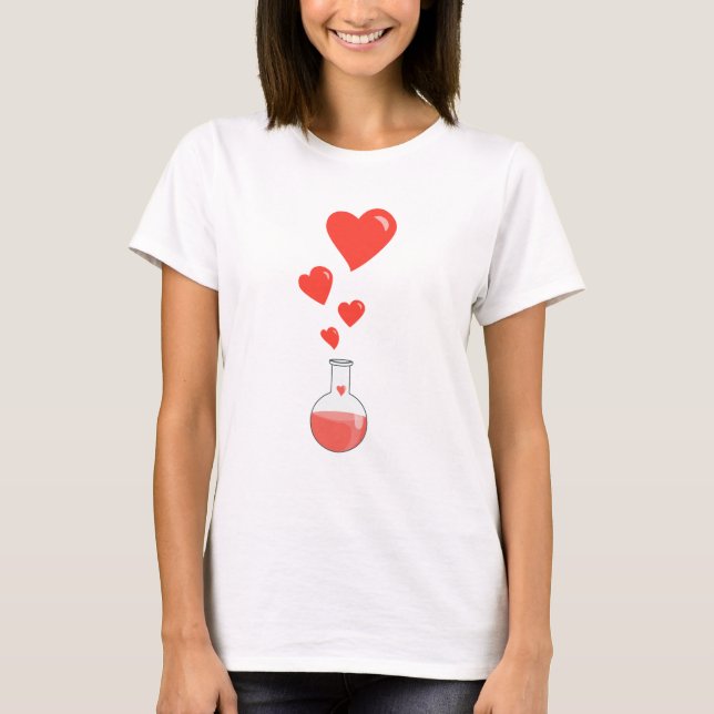 Flasche der Herz-Wissenschafts-Aussenseiter-Frau T-Shirt (Vorderseite)