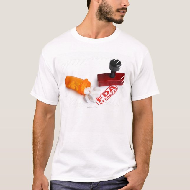 Flasche der Pillen und der FDA-GEBILLIGTEN T-Shirt (Vorderseite)
