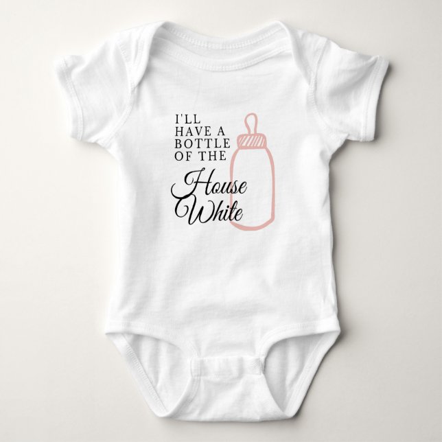 Flasche des Hauses Weiße Funny Funny Boy Girl Baby Strampler (Vorderseite)