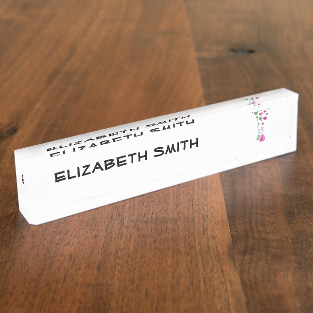 Flasche, Erlenmeyer, Beaker, Chemie, Labor Namensplakette (Seite)