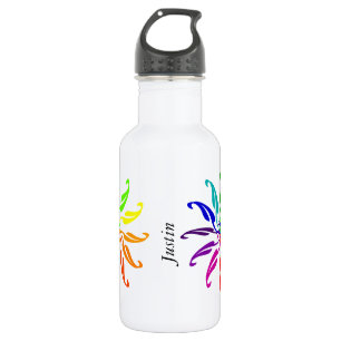 Flasche - Farbräder mit Name Edelstahlflasche