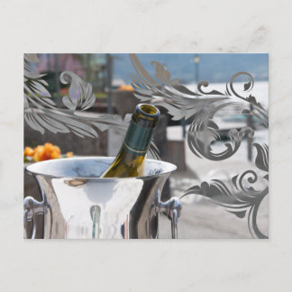 Flasche französischen Weins Postkarte