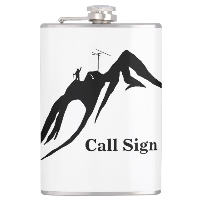 Flasche für Funkbetreiber mit hoher Flughöhe Flachmann (Vorderseite)