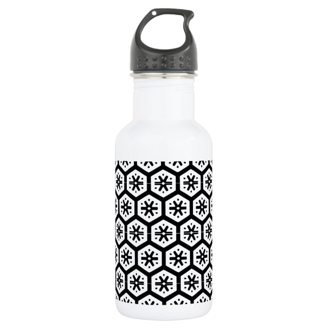 Flasche - Grafische Schneeflocke Trinkflasche (Vorderseite)