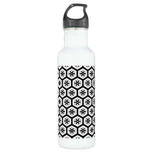 Flasche - Grafische Schneeflocke Trinkflasche