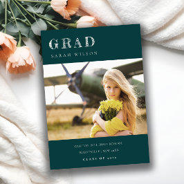 Flasche Grün Minimal Sauberes Foto Abschluss Einladung