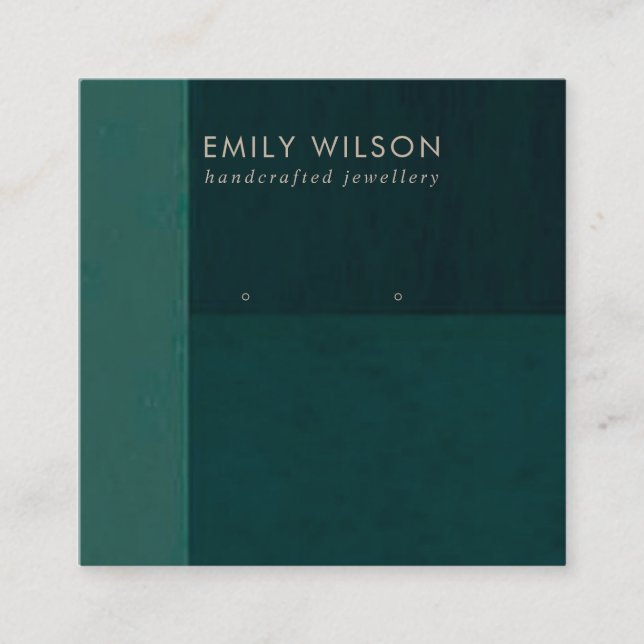 FLASCHE GRÜNE FARBBLOCK STUD EARRING DISPLAY-KARTE QUADRATISCHE VISITENKARTE (Vorderseite)