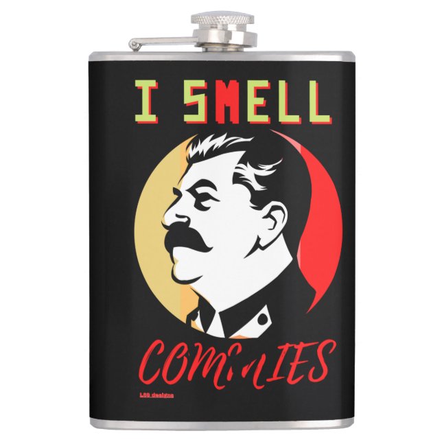 Flasche "I SMELL COMMIES 3 STALIN" Flachmann (Vorderseite)