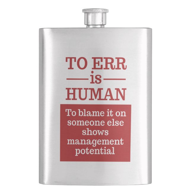 Flasche "Irrtum ist menschlich" Flachmann (Vorderseite)