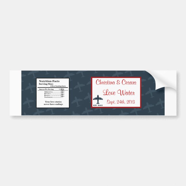 Flasche-Label-Flugzeug Flug Blau/Rot Flyn Autoaufkleber (Vorne)