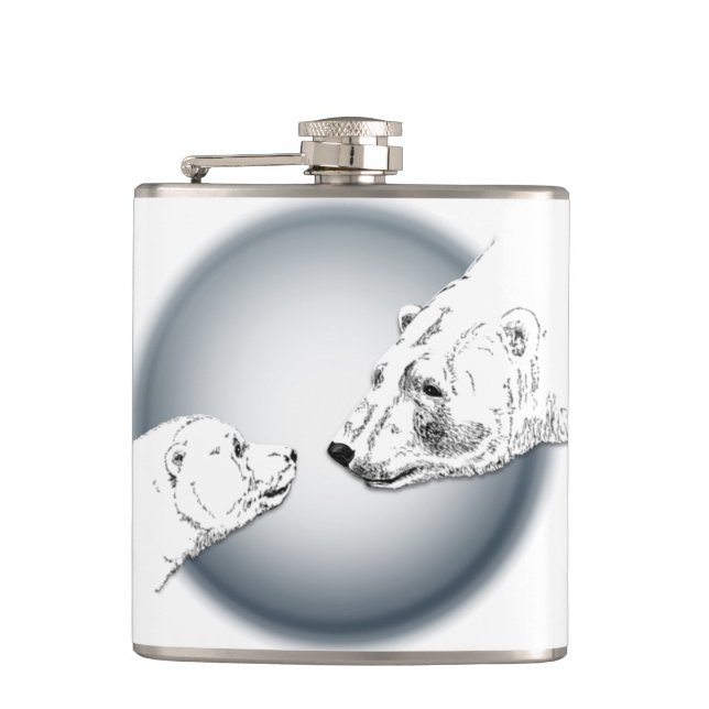 Flasche mit Bärenkunst, kundenspezifisch Flachmann (Vorderseite)