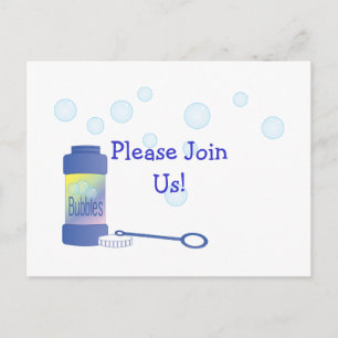 Flasche mit Blasen Einladungspostkarte