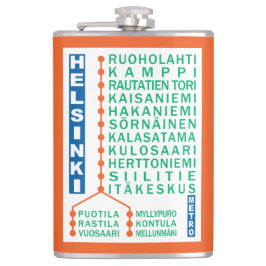 Flasche mit dem individuelle Name der U-Bahnstatio Flachmann