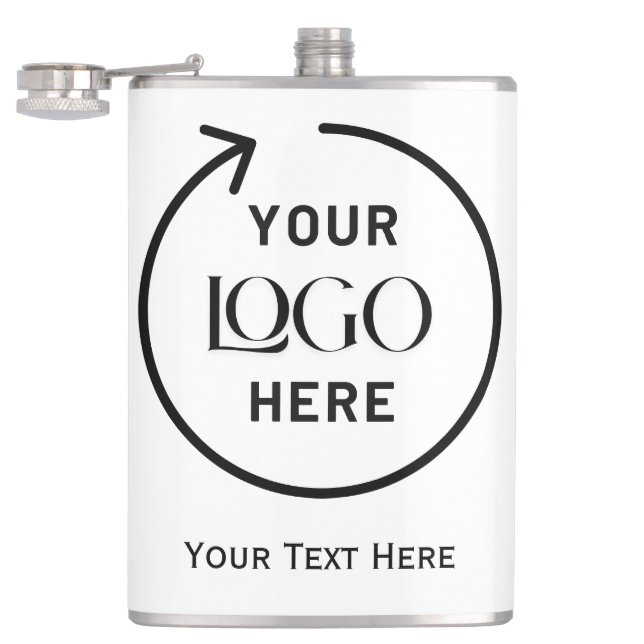 Flasche mit dem personalisierten Quadrat Flachmann (Geöffnet)