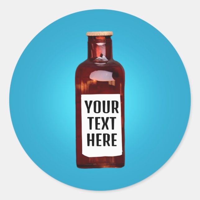 Flasche mit Etikett Runder Aufkleber (Vorderseite)