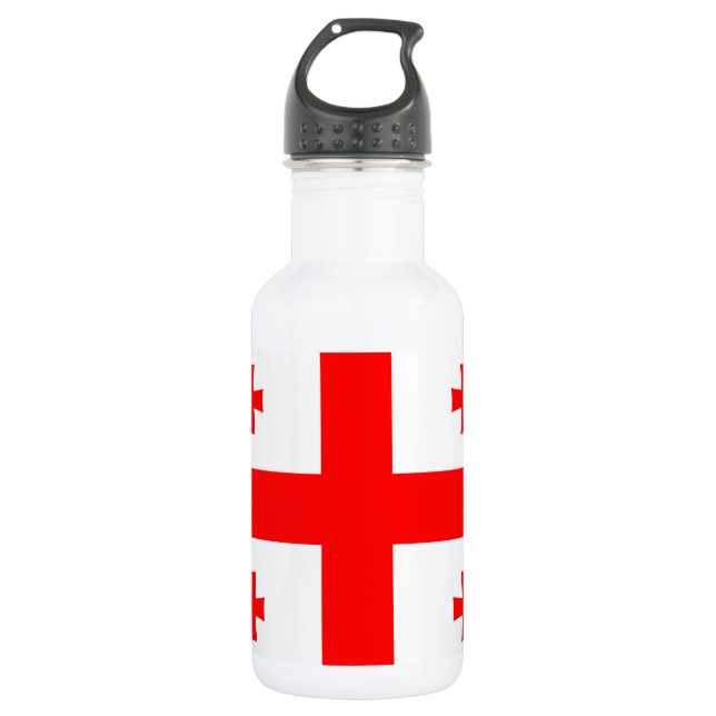 Flasche mit georgischer Flagge Edelstahlflasche (Vorderseite)