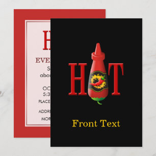 Flasche mit heißer Soße Einladung