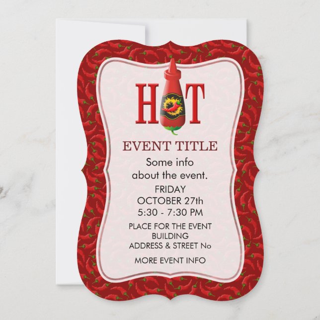 Flasche mit heißer Soße Einladung (Rückseite)