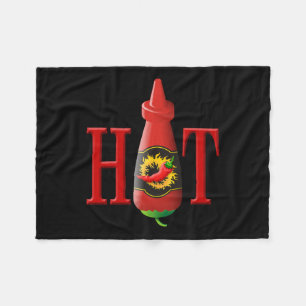 Flasche mit heißer Soße Fleecedecke